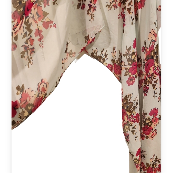 Open sides wrap kimo style boho chic floral crochet coverup - Picture 4 of 7